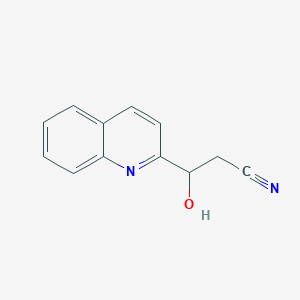 3-Hydroxy-3-(quinolin-2-yl)propanenitrile