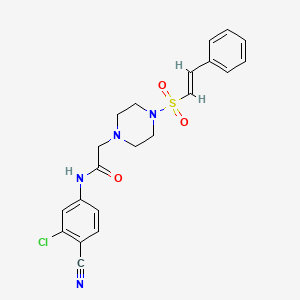 molecular formula C21H21ClN4O3S B13551865 N-(3-chloro-4-cyanophenyl)-2-[4-(2-phenylethenesulfonyl)piperazin-1-yl]acetamide 