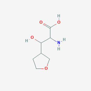 molecular formula C7H13NO4 B13551887 2-Amino-3-hydroxy-3-(tetrahydrofuran-3-yl)propanoic acid 