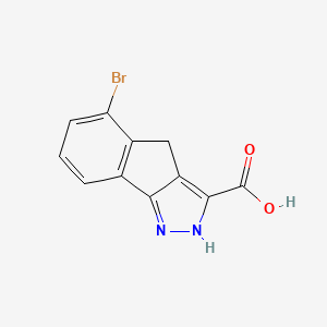 molecular formula C11H7BrN2O2 B13551939 5-bromo-1H,4H-indeno[1,2-c]pyrazole-3-carboxylicacid 