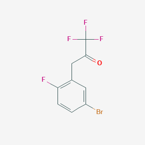 molecular formula C9H5BrF4O B13551967 3-(5-Bromo-2-fluorophenyl)-1,1,1-trifluoropropan-2-one 