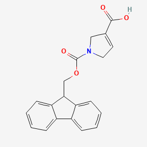 molecular formula C20H17NO4 B13551973 1-(((9H-fluoren-9-yl)methoxy)carbonyl)-2,5-dihydro-1H-pyrrole-3-carboxylic acid 