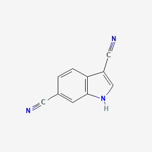 molecular formula C10H5N3 B13551994 1H-indole-3,6-dicarbonitrile 