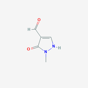 molecular formula C5H6N2O2 B13552062 5-hydroxy-1-methyl-1H-pyrazole-4-carbaldehyde 