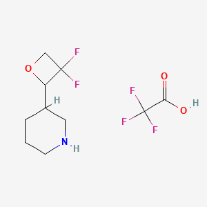 molecular formula C10H14F5NO3 B13552130 3-(3,3-Difluorooxetan-2-yl)piperidine,trifluoroaceticacid 