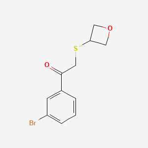 molecular formula C11H11BrO2S B13552138 1-(3-Bromophenyl)-2-(oxetan-3-ylthio)ethan-1-one 