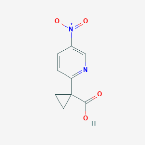 molecular formula C9H8N2O4 B13552151 1-(5-Nitropyridin-2-yl)cyclopropane-1-carboxylicacid 