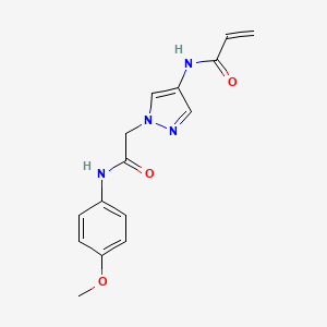 molecular formula C15H16N4O3 B13552191 N-(1-{[(4-methoxyphenyl)carbamoyl]methyl}-1H-pyrazol-4-yl)prop-2-enamide 