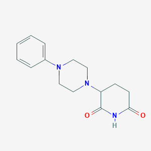 molecular formula C15H19N3O2 B13552199 3-(4-Phenylpiperazin-1-yl)piperidine-2,6-dione 