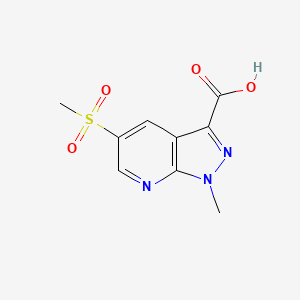 molecular formula C9H9N3O4S B13552211 5-methanesulfonyl-1-methyl-1H-pyrazolo[3,4-b]pyridine-3-carboxylicacid 