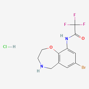 molecular formula C11H11BrClF3N2O2 B13552220 N-(7-bromo-2,3,4,5-tetrahydro-1,4-benzoxazepin-9-yl)-2,2,2-trifluoroacetamidehydrochloride 