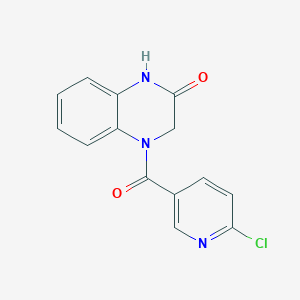 molecular formula C14H10ClN3O2 B13552246 4-(6-Chloropyridine-3-carbonyl)-1,3-dihydroquinoxalin-2-one CAS No. 571919-12-5