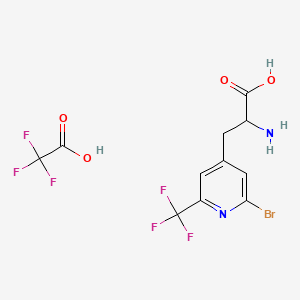 2-Amino-3-[2-bromo-6-(trifluoromethyl)pyridin-4-yl]propanoicacid,trifluoroaceticacid