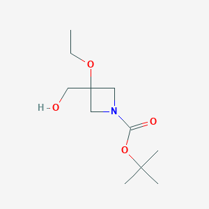 molecular formula C11H21NO4 B13552288 Tert-butyl 3-ethoxy-3-(hydroxymethyl)azetidine-1-carboxylate 