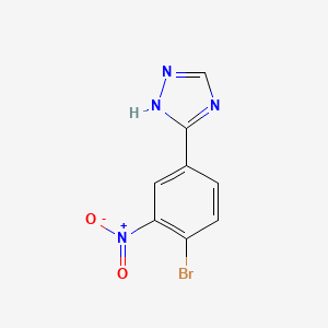 molecular formula C8H5BrN4O2 B13552308 3-(4-bromo-3-nitrophenyl)-1H-1,2,4-triazole 