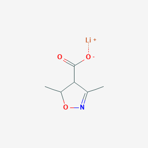 molecular formula C6H8LiNO3 B13552316 Lithium(1+)3,5-dimethyl-4,5-dihydro-1,2-oxazole-4-carboxylate 