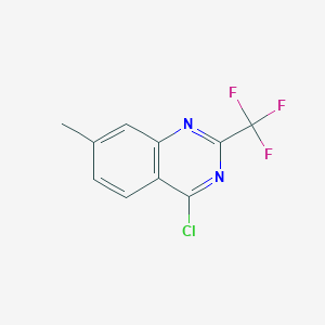 molecular formula C10H6ClF3N2 B13552366 4-Chloro-7-methyl-2-(trifluoromethyl)quinazoline 