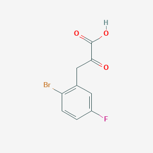 molecular formula C9H6BrFO3 B13552384 3-(2-Bromo-5-fluorophenyl)-2-oxopropanoic acid 