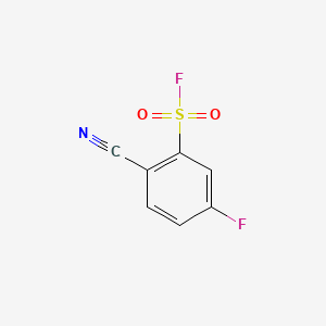 molecular formula C7H3F2NO2S B13552385 2-Cyano-5-fluorobenzene-1-sulfonyl fluoride 