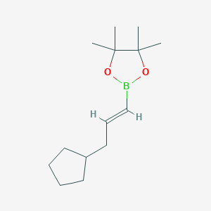 molecular formula C14H25BO2 B1355240 2-(3-Cyclopentylprop-1-en-1-yl)-4,4,5,5-tetramethyl-1,3,2-dioxaborolane CAS No. 1073354-57-0