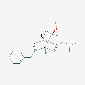 molecular formula C22H30O B1355241 (1R,4R,8R)-5-Benzyl-8-methoxy-1,8-dimethyl-2-(2-methylpropyl)bicyclo[2.2.2]octa-2,5-diene CAS No. 948594-95-4