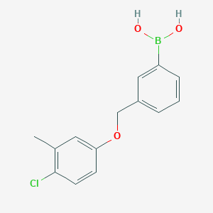 molecular formula C14H14BClO3 B1355243 3-[(4-Chloro-3-methylphenoxy)methyl]phenylboronic acid CAS No. 1072951-91-7