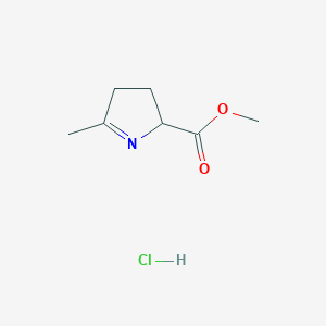 molecular formula C7H12ClNO2 B13552451 methyl 5-methyl-3,4-dihydro-2H-pyrrole-2-carboxylate hydrochloride 