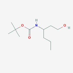 molecular formula C11H23NO3 B13552500 tert-Butyl (1-hydroxyhexan-3-yl)carbamate 