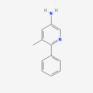 molecular formula C12H12N2 B1355256 5-Methyl-6-phenylpyridin-3-amine CAS No. 84596-50-9