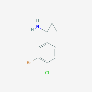 molecular formula C9H9BrClN B13552588 1-(3-Bromo-4-chlorophenyl)cyclopropan-1-amine 