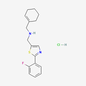 molecular formula C17H20ClFN2S B13552674 [(Cyclohex-1-en-1-yl)methyl]({[2-(2-fluorophenyl)-1,3-thiazol-5-yl]methyl})amine hydrochloride 