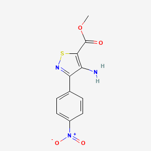 molecular formula C11H9N3O4S B1355268 Methyl 4-amino-3-(4-nitrophenyl)isothiazole-5-carboxylate 