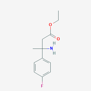 molecular formula C12H16FNO2 B13552684 Ethyl 3-amino-3-(4-fluorophenyl)butanoate 