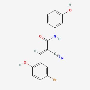 molecular formula C16H11BrN2O3 B13552698 (2E)-3-(5-bromo-2-hydroxyphenyl)-2-cyano-N-(3-hydroxyphenyl)prop-2-enamide 