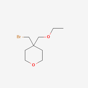 molecular formula C9H17BrO2 B13552774 4-(Bromomethyl)-4-(ethoxymethyl)tetrahydro-2h-pyran 