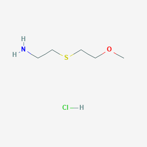 molecular formula C5H14ClNOS B13552791 1-[(2-Aminoethyl)sulfanyl]-2-methoxyethanehydrochloride 