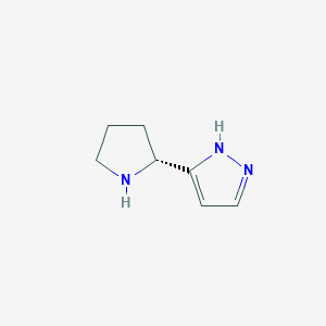 molecular formula C7H11N3 B13552800 (r)-3-(Pyrrolidin-2-yl)-1h-pyrazole 