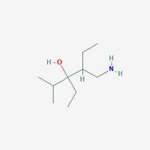 molecular formula C10H23NO B13552817 4-(Aminomethyl)-3-ethyl-2-methylhexan-3-ol 