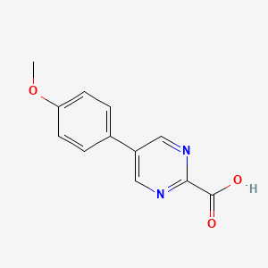 molecular formula C12H10N2O3 B1355282 5-(4-Methoxyphenyl)pyrimidine-2-carboxylic acid CAS No. 106307-52-2
