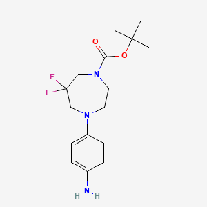 molecular formula C16H23F2N3O2 B13552823 Tert-butyl 4-(4-aminophenyl)-6,6-difluoro-1,4-diazepane-1-carboxylate 