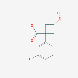 molecular formula C12H13FO3 B13552846 Methyl (1s,3s)-1-(3-fluorophenyl)-3-hydroxycyclobutane-1-carboxylate CAS No. 2824987-04-2