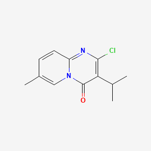 molecular formula C12H13ClN2O B13552848 2-Chloro-3-isopropyl-7-methyl-4H-pyrido[1,2-a]pyrimidin-4-one 