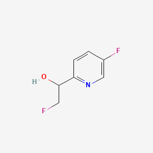 molecular formula C7H7F2NO B13552866 2-Fluoro-1-(5-fluoropyridin-2-yl)ethan-1-ol 