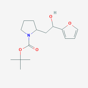 molecular formula C15H23NO4 B13552871 Tert-butyl 2-[2-(furan-2-yl)-2-hydroxyethyl]pyrrolidine-1-carboxylate 