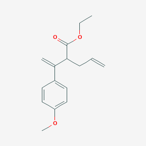 molecular formula C16H20O3 B13552879 Ethyl2-[1-(4-methoxyphenyl)ethenyl]pent-4-enoate 