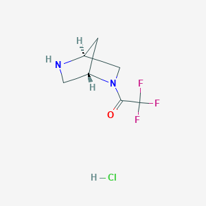 molecular formula C7H10ClF3N2O B13552924 1-[(1S,4S)-2,5-diazabicyclo[2.2.1]heptan-2-yl]-2,2,2-trifluoroethan-1-onehydrochloride 