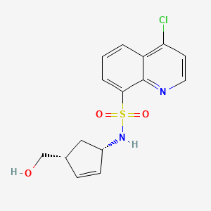 4-chloro-N-[(1S,4R)-4-(hydroxymethyl)cyclopent-2-en-1-yl]quinoline-8-sulfonamide