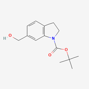 molecular formula C14H19NO3 B13552997 1-t-Butoxycarbonyl-6-hydroxymethyl-2,3-dihydroindole CAS No. 214614-98-9