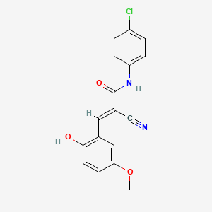 (2E)-N-(4-chlorophenyl)-2-cyano-3-(2-hydroxy-5-methoxyphenyl)prop-2-enamide