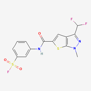 3-[3-(difluoromethyl)-1-methyl-1H-thieno[2,3-c]pyrazole-5-amido]benzene-1-sulfonyl fluoride